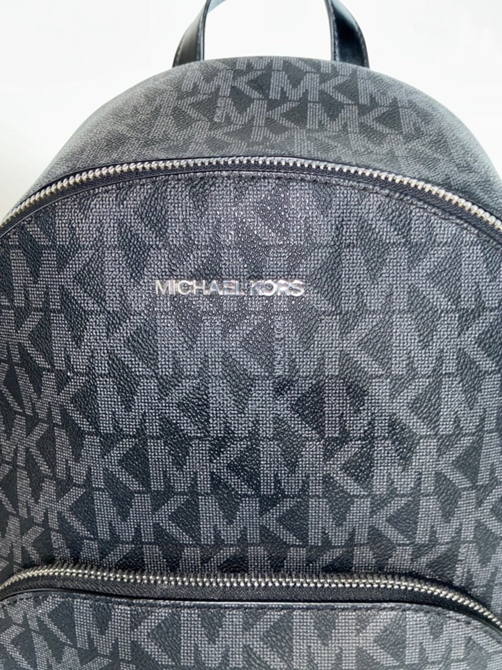 Michael Kors Black and Gray Signature MK Backpack - Picture 6 of 12